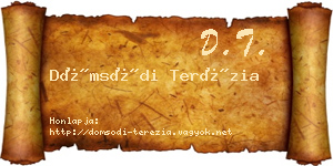 Dömsödi Terézia névjegykártya
